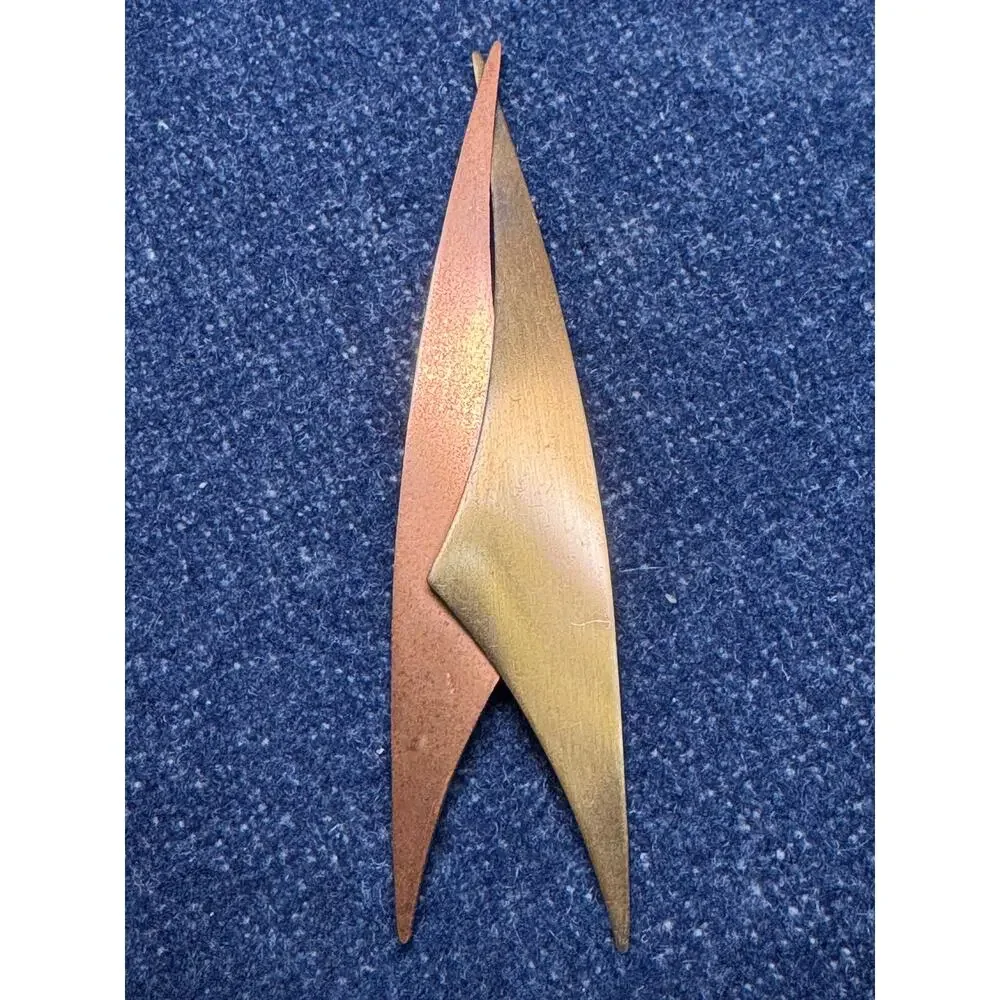 Vintage Brass Pendant MJD Signed